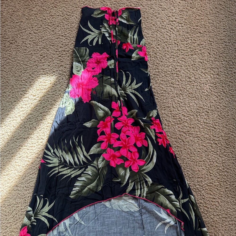 Floral Black and Pink Women's Dress